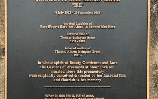 Memorial Plaque to Charlotte (Bill) Breen